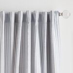 Ticking Cotton Blend Striped Blackout Rod Pocket Curtain Panels (Set of 2) - Chic Decora