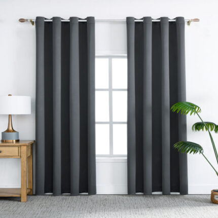 Tomasine Solid Room Darkening Curtain Grommet Curtain Panels (Set of 2) - Chic Decora