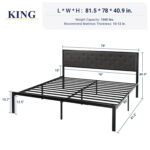 Toms Metal Platform Bed - Chic Decora