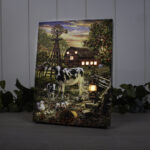 Tonio – Old Country Farm 8×6 Mini Lighted Easel Back Canvas - Chic Decora