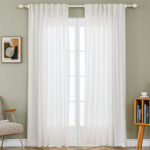 Toyoko Linen Blended Semi-Sheer Back Tab Curtain Pair (Set of 2) - Chic Decora