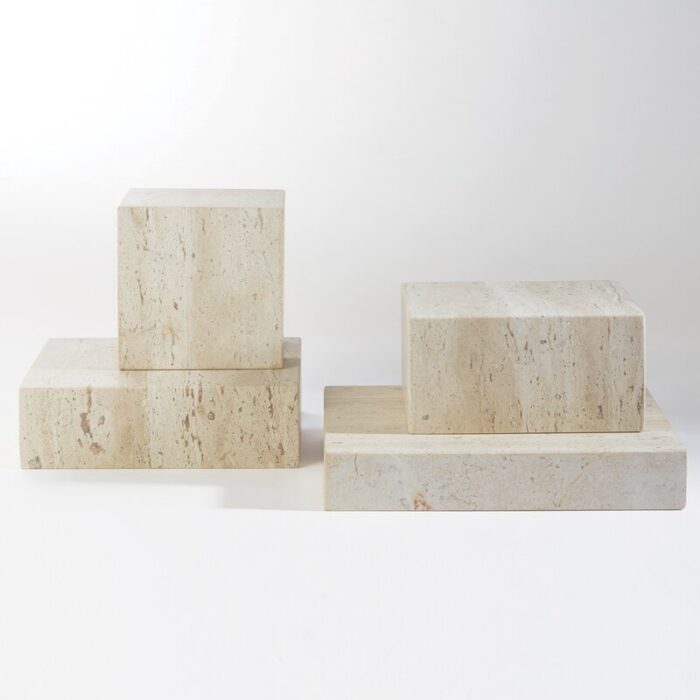 Travertine Cube Riser-Sm - Chic Decora