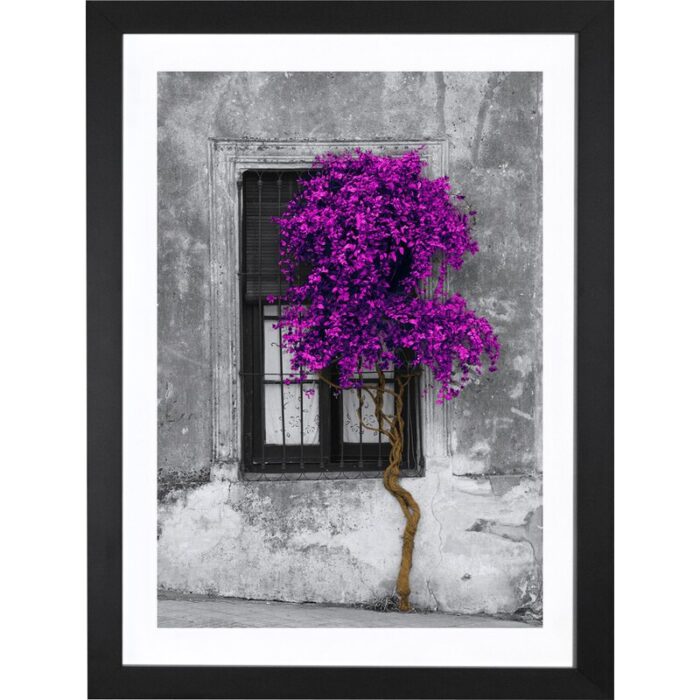 Tree in Front of Window Purple Pop Color Pop by Panoramic Images – Print - Chic Decora