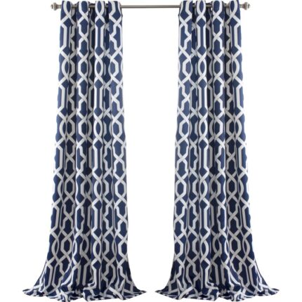 Trellis Polyester Room Darkening Curtain Pair (Set of 2) - Chic Decora