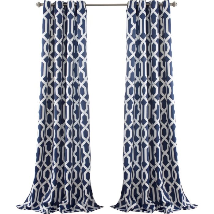 Trellis Polyester Room Darkening Curtain Pair (Set of 2) - Chic Decora