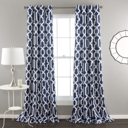 Trellis Polyester Room Darkening Curtain Pair (Set of 2) - Chic Decora