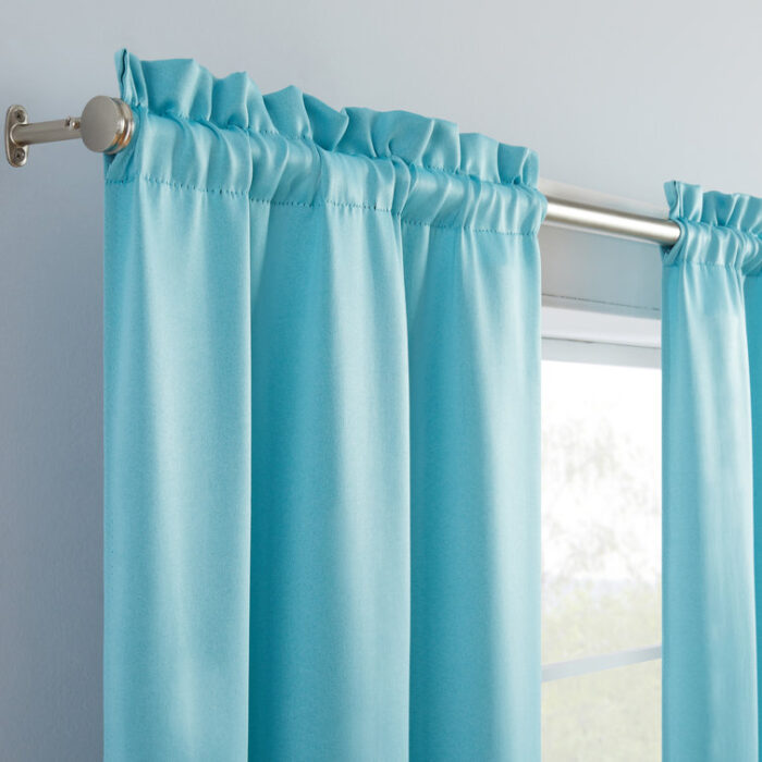 Tricia Solid Curtain Panel Pair, Room Darkening Rod Pocket Curtain Thermapanel (Set of 2) - Chic Decora