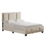 Triiptych Linen Upholstered Platform Bed Frame - Chic Decora