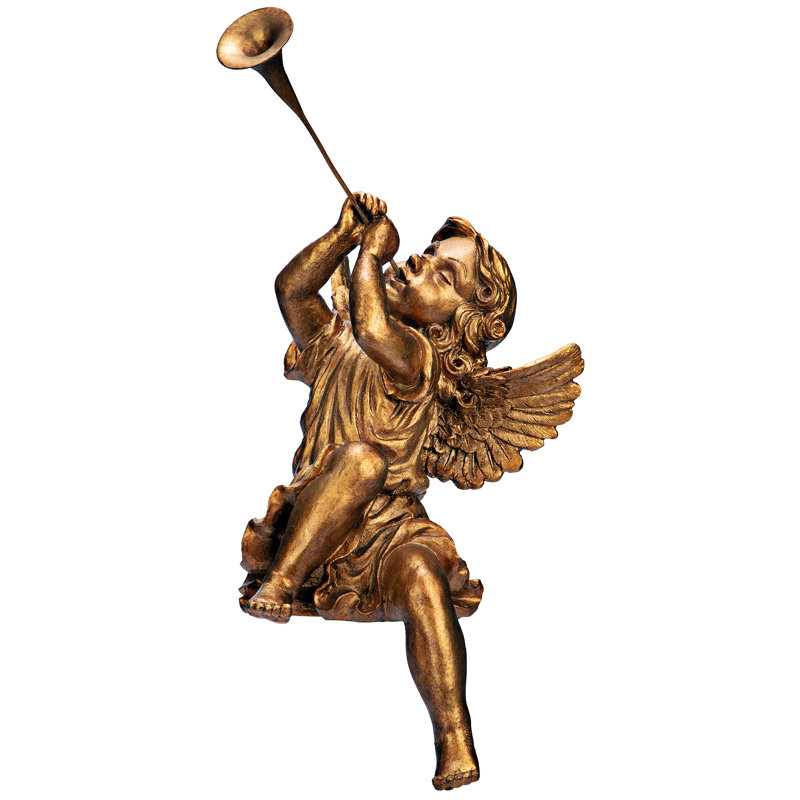 Trumpeting Angels of St. Peters Square Girl Figurine - Chic Decora