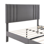 Tufted Upholstered Platform Bed Frame with Adjustable Height Headboard for Bedroom, Wooden Slats - Chic Decora