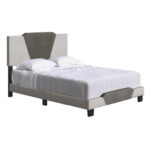 Tuscany Upholstered Geometric Linen Platform Bed Frame - Chic Decora