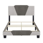 Tuscany Upholstered Geometric Linen Platform Bed Frame - Chic Decora