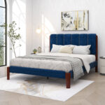 Twin Solid Wood Upholstered Low Profile Platform Bed - Chic Decora