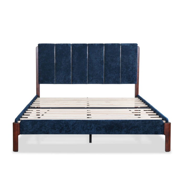 Twin Solid Wood Upholstered Low Profile Platform Bed - Chic Decora