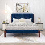 Twin Solid Wood Upholstered Low Profile Platform Bed - Chic Decora