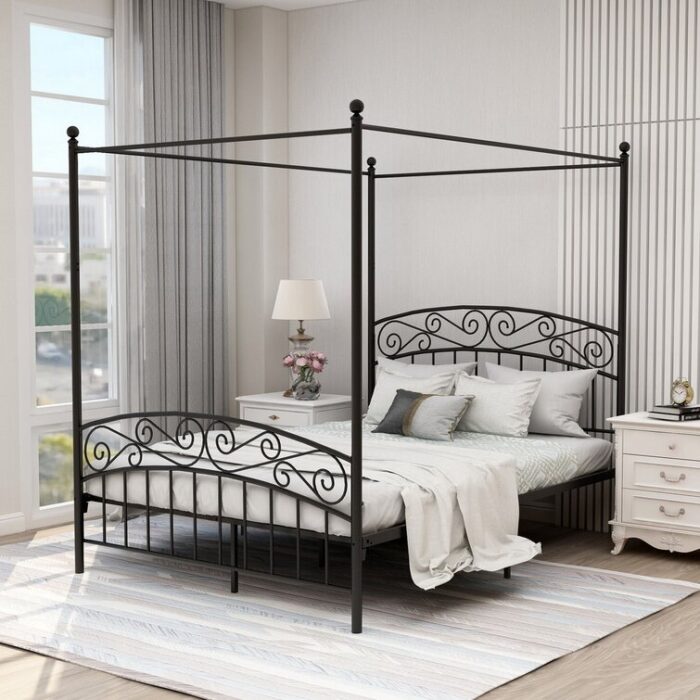 Tyler-Jay Metal Canopy Bed - Chic Decora