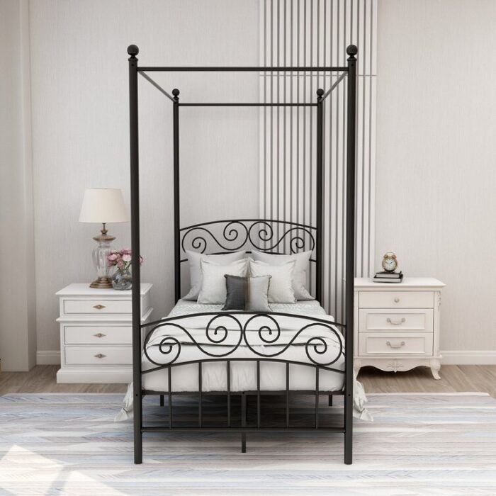 Tyler-Jay Metal Canopy Bed - Chic Decora