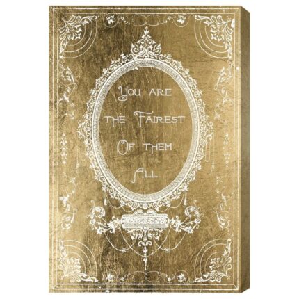 Typography and Quotes The Fairest, Glam and Canvas Wall Art Print for Bedroom - Chic Decora