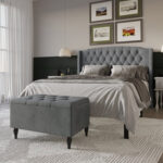 Tyreese Upholstered Bed With Storage Bench - Chic Decora