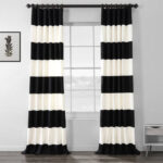 Stripe Polyester Room Darkening Curtain Pair (Set of 2) - Chic Decora