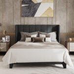 Upholstered Bed with Square Tufting and Wingback - Chic Decora