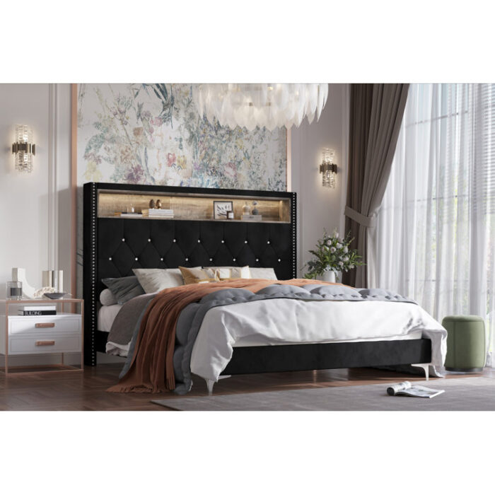 Upholstered Bookcase Bed - Chic Decora