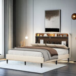 Upholstered Bookcase Storage Bed - Chic Decora