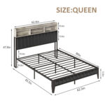 Upholstered Metal Bookcase Storage Bed - Chic Decora