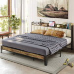 Upholstered Metal Bookcase Storage Bed - Chic Decora