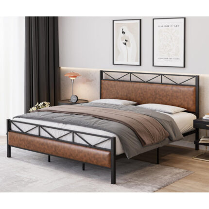 Aird Metal Platform Bed - Chic Decora