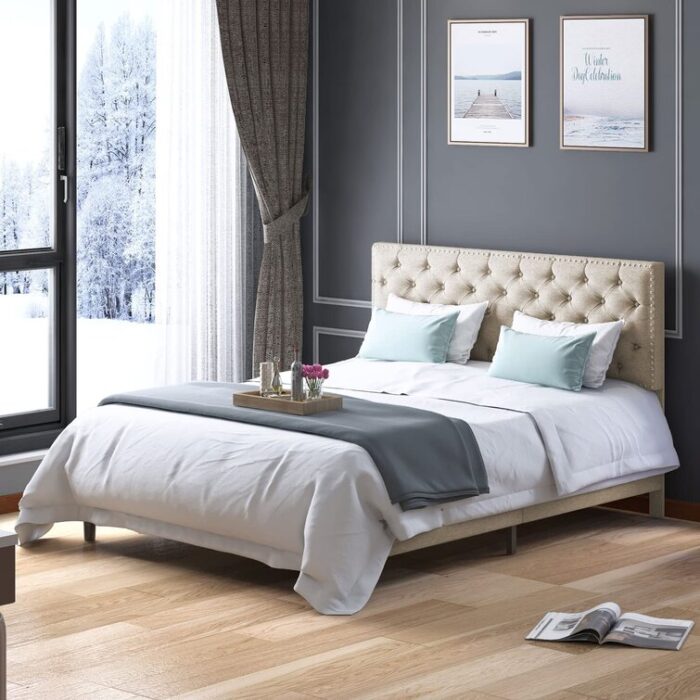 Upholstered Metal Platform Bed - Chic Decora