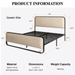 Upholstered Metal Platform Bed - Chic Decora