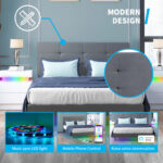 Upholstered Metal Platform Bed - Chic Decora