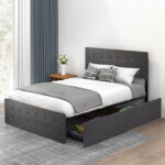 Upholstered Metal Platform Storage Bed - Chic Decora