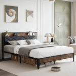 Upholstered Metal Slat Bed - Chic Decora