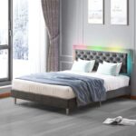 Upholstered Metal Slat Bed - Chic Decora