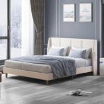 Upholstered Metal Wingback Bed - Chic Decora