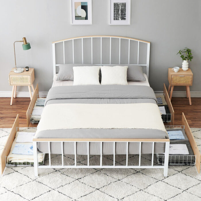 Upholstered Open-Frame Bed - Chic Decora