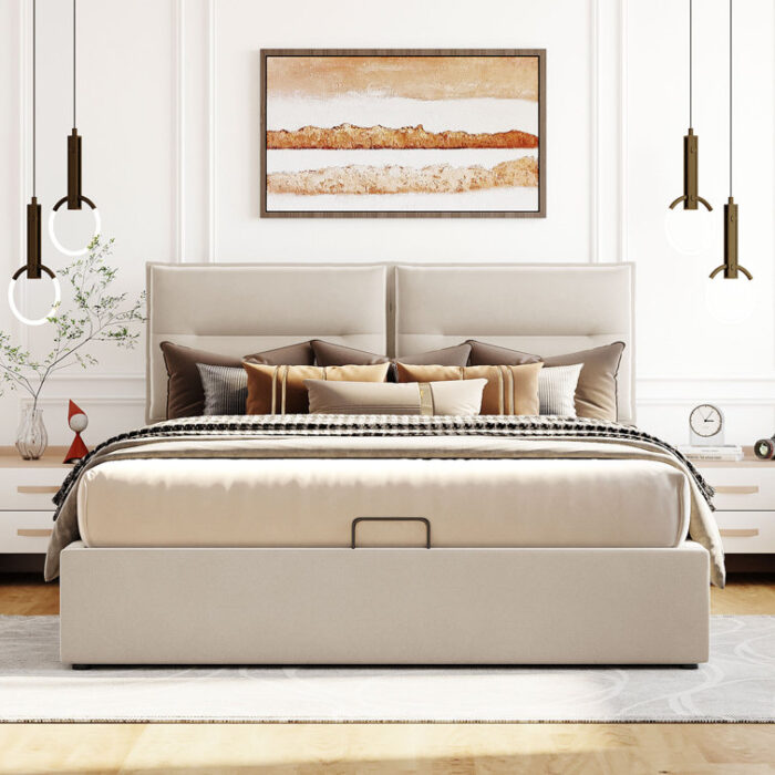 Upholstered Panel Storage Bed - Chic Decora