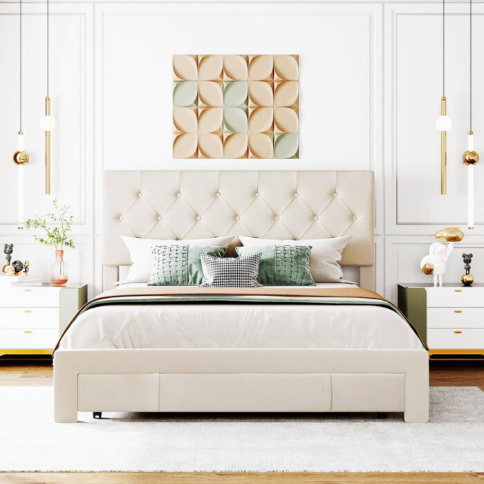 Upholstered Panel Storage Bed - Chic Decora