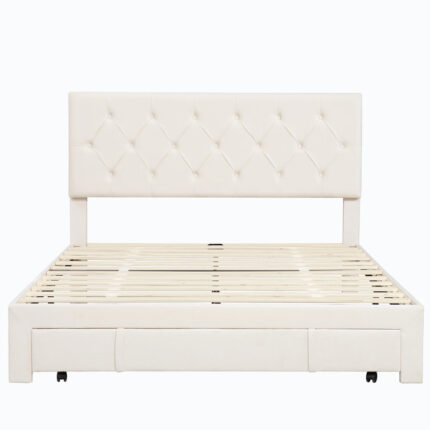 Upholstered Panel Storage Bed - Chic Decora