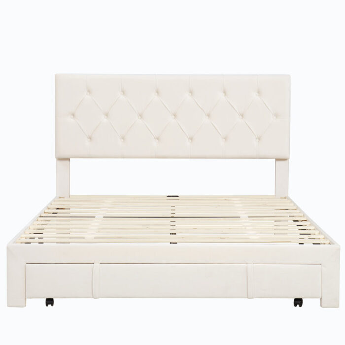 Upholstered Panel Storage Bed - Chic Decora