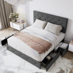 Upholstered Platform Bed - Chic Decora