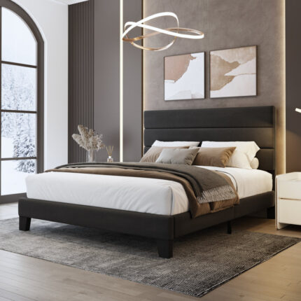 Upholstered Platform Bed - Chic Decora