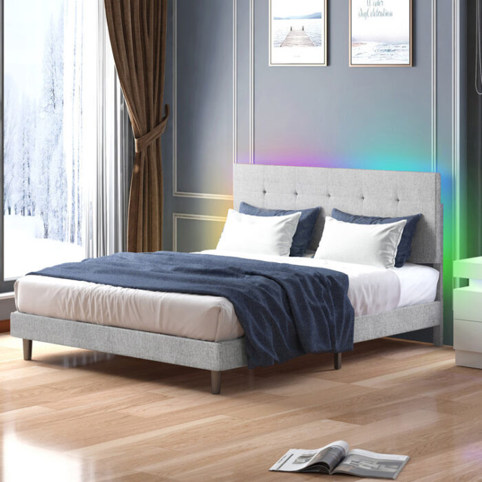 Upholstered Platform Bed - Chic Decora