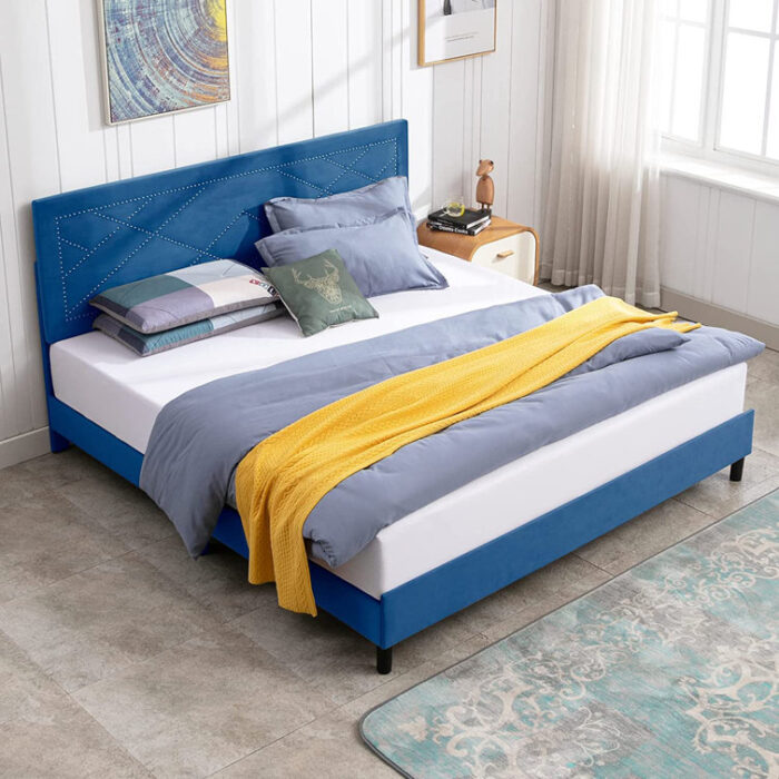 Upholstered Platform Bed - Chic Decora