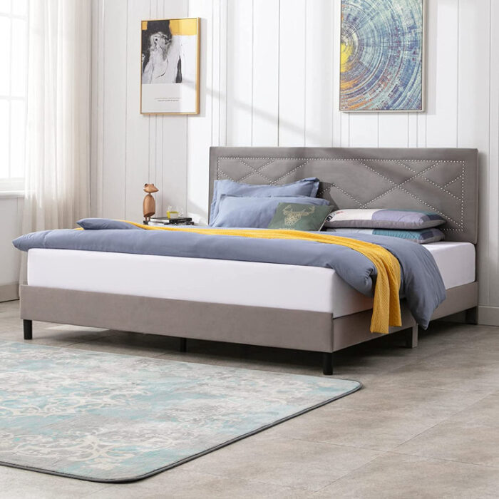 Upholstered Platform Bed - Chic Decora