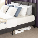 Upholstered Platform Bed with Vertical Channel Tufting - Chic Decora