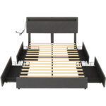 Upholstered Platform Storage Bed - Chic Decora