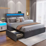 Upholstered Platform Storage Bed - Chic Decora